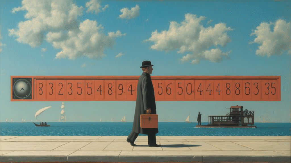 Surrealist and artistic representation of the subjective daily prerformance score tracker.